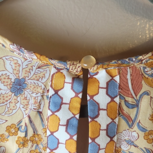 Rachel Zoe Orange Bohemian Floral Cropped Blouse - Picture 3 of 8